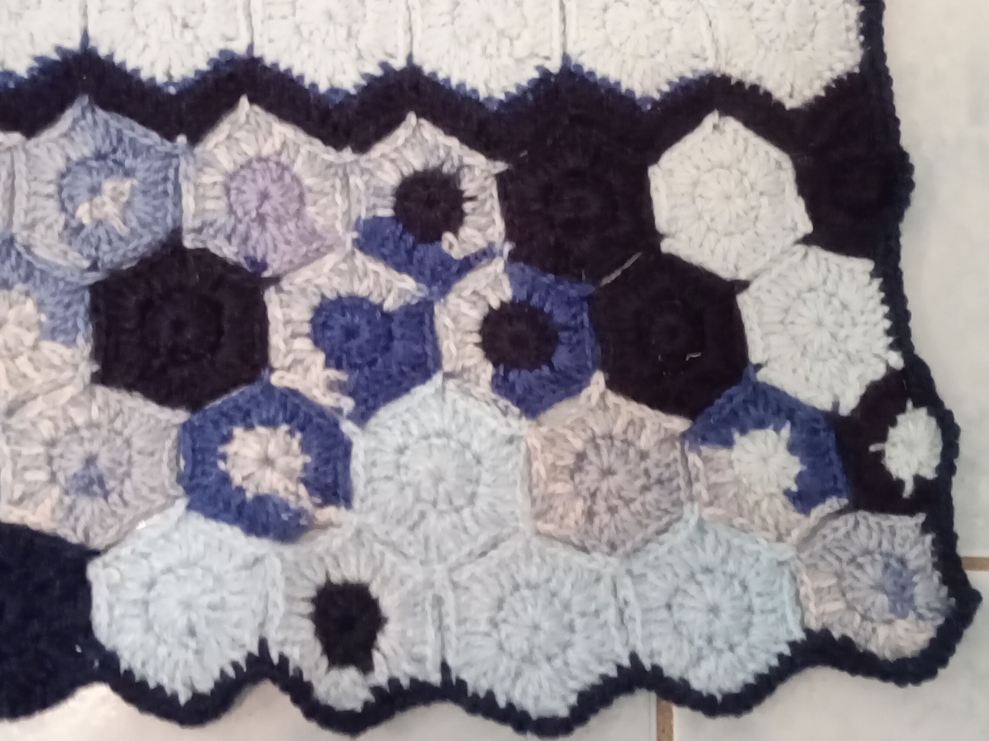 Vintage rugs, patchwork of crocheted patterns, handmade