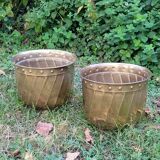 Pair of brass pot cover