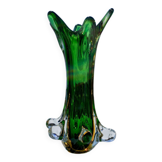 Vase vert de Murano attribué à Flavio Poli
