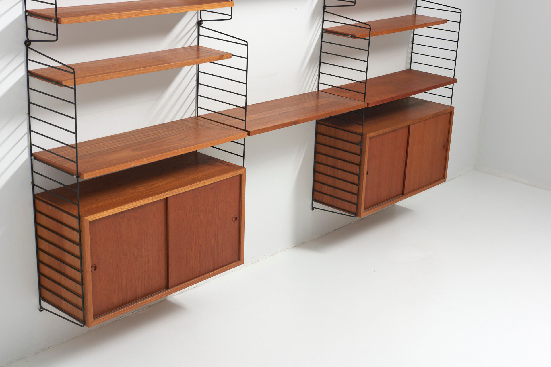 Original String Wall System in Teak by Nisse Strinning, Sweden - 1950's