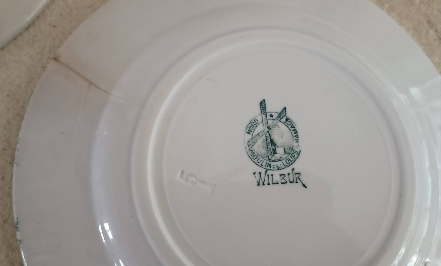 2 iron earthenware plates Moulin des Loups and Hamage