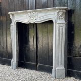 Louis XV style fireplace in blue Turkish marble circa 1880