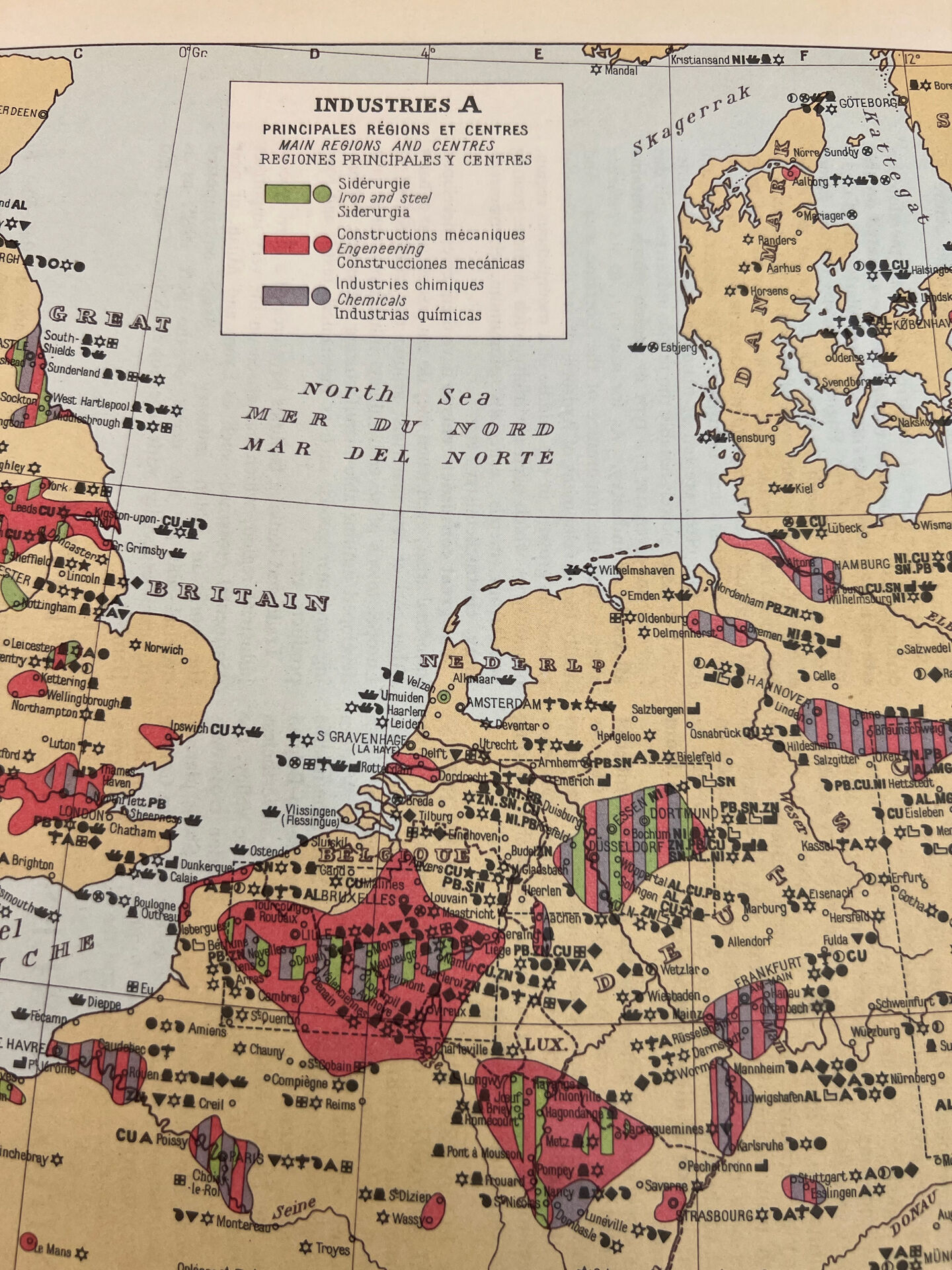 Cartes industrielles de l’Europe — Double planche originale