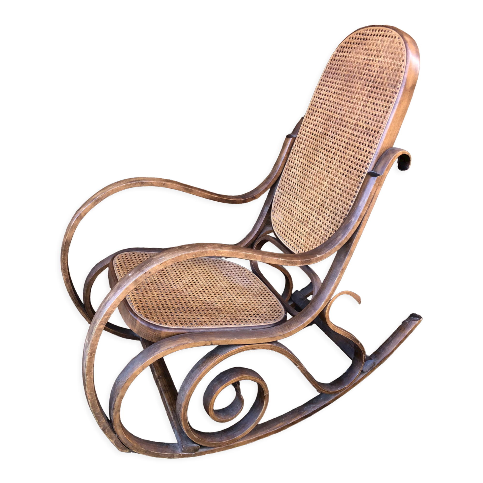 Rocking chair vintage cannée