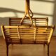 Handmade rattan magazine holder 1960