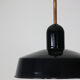 Black industrial enamel pendant light Vintage from Emo, 1960s