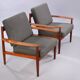 pair of teak armchairs by Grete Jalk model 118, Denmark 1963