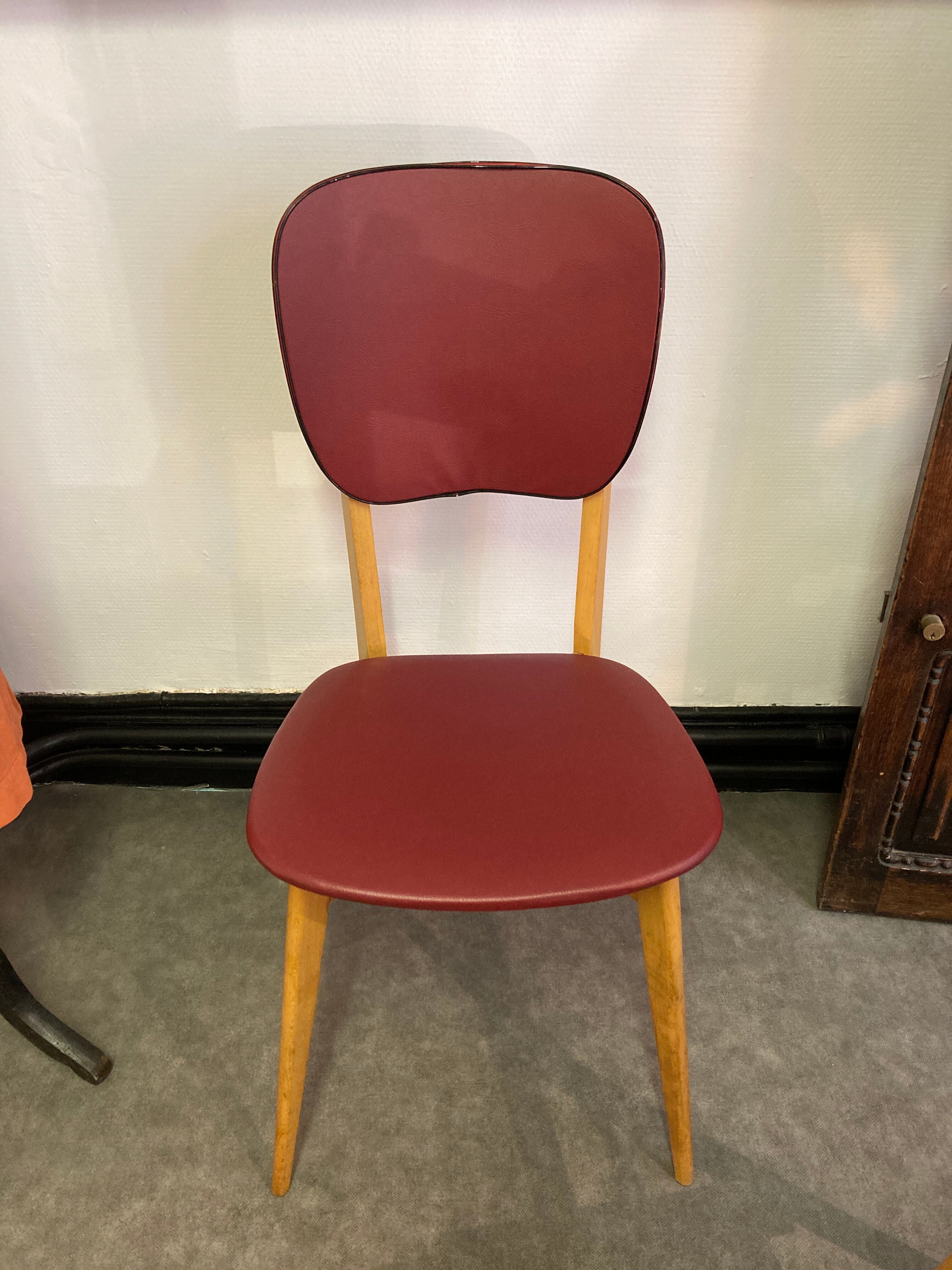 Red skaï chair 60s