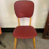 Chaise skaï rouge années 60