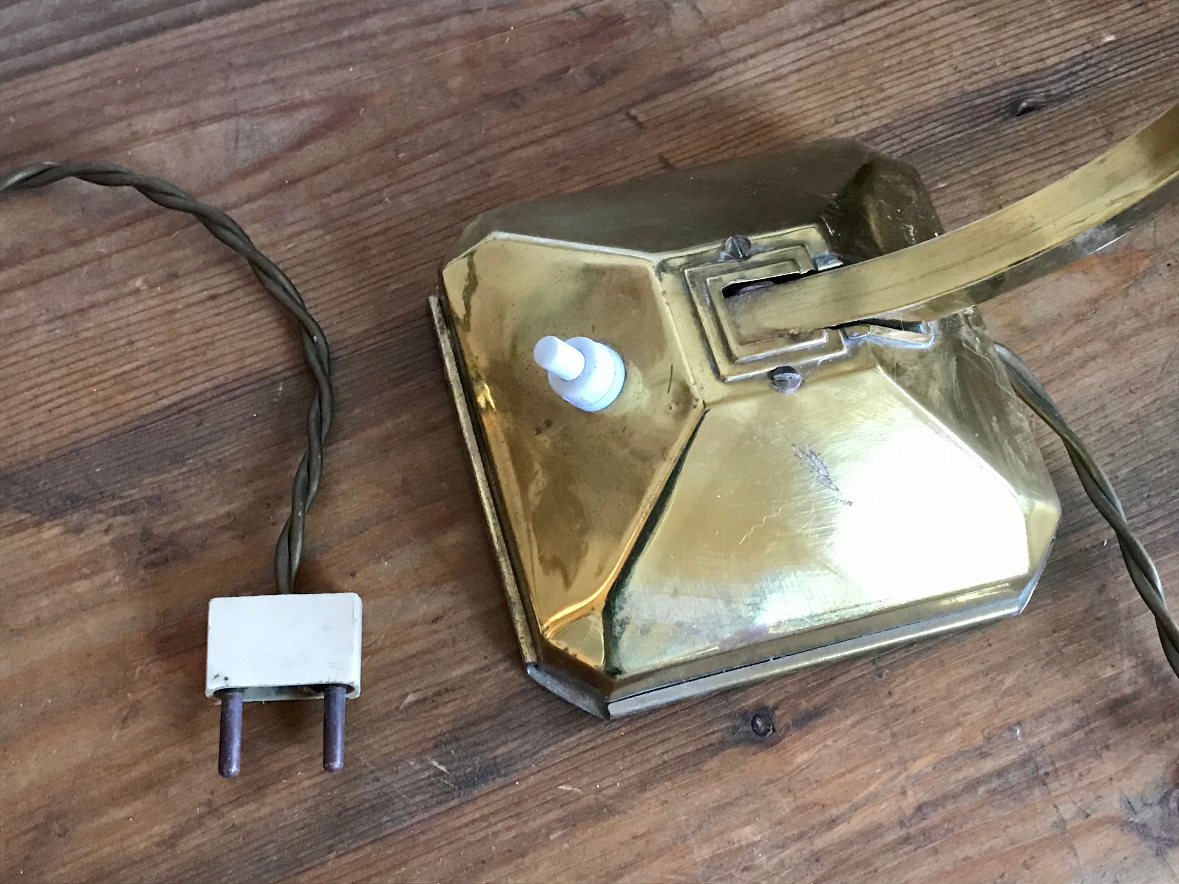 Art Deco brass desk lamp