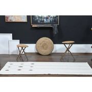 1970s Vintage Turkish Handmade Wool & Cotton Beige Runner Rug 76x228