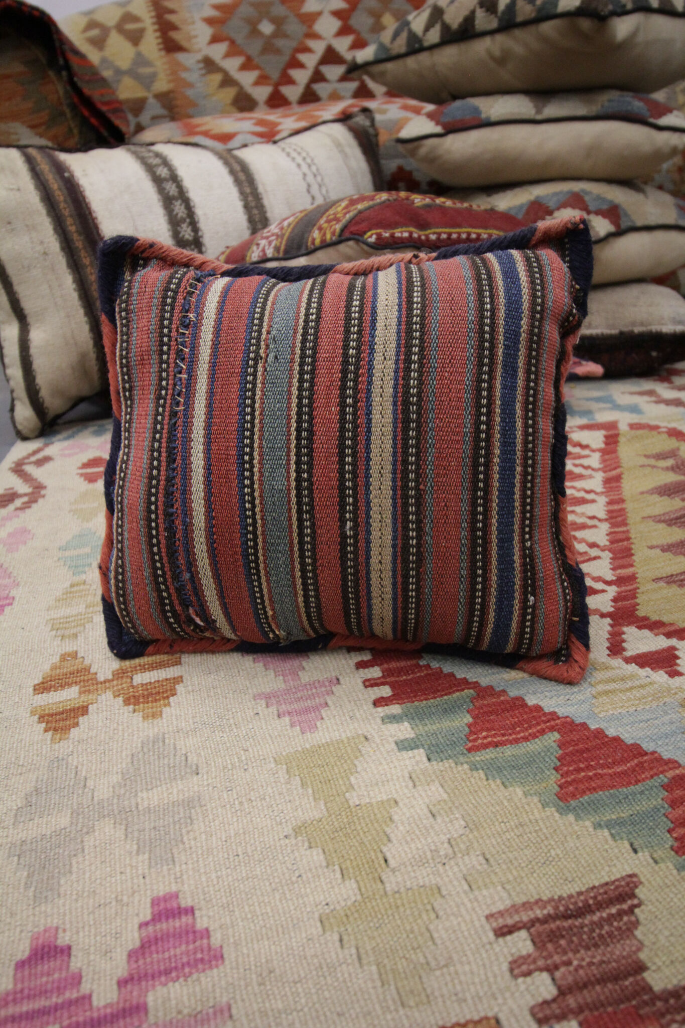 Geometric Turkish Cushion Cover Handmade Scatter Pillow