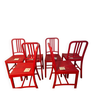 Lot de 6 chaises rouges Emeco