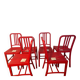 Set of 6 red Emeco chairs