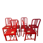 Lot de 6 chaises rouges Emeco