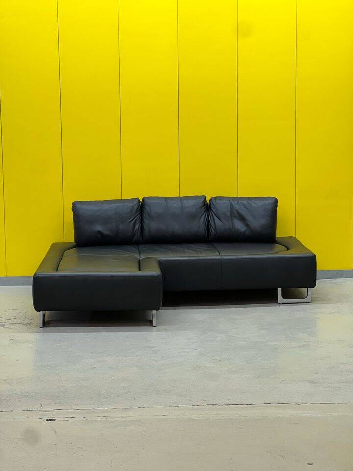 Black Leather De Sede DS-165 Sofa