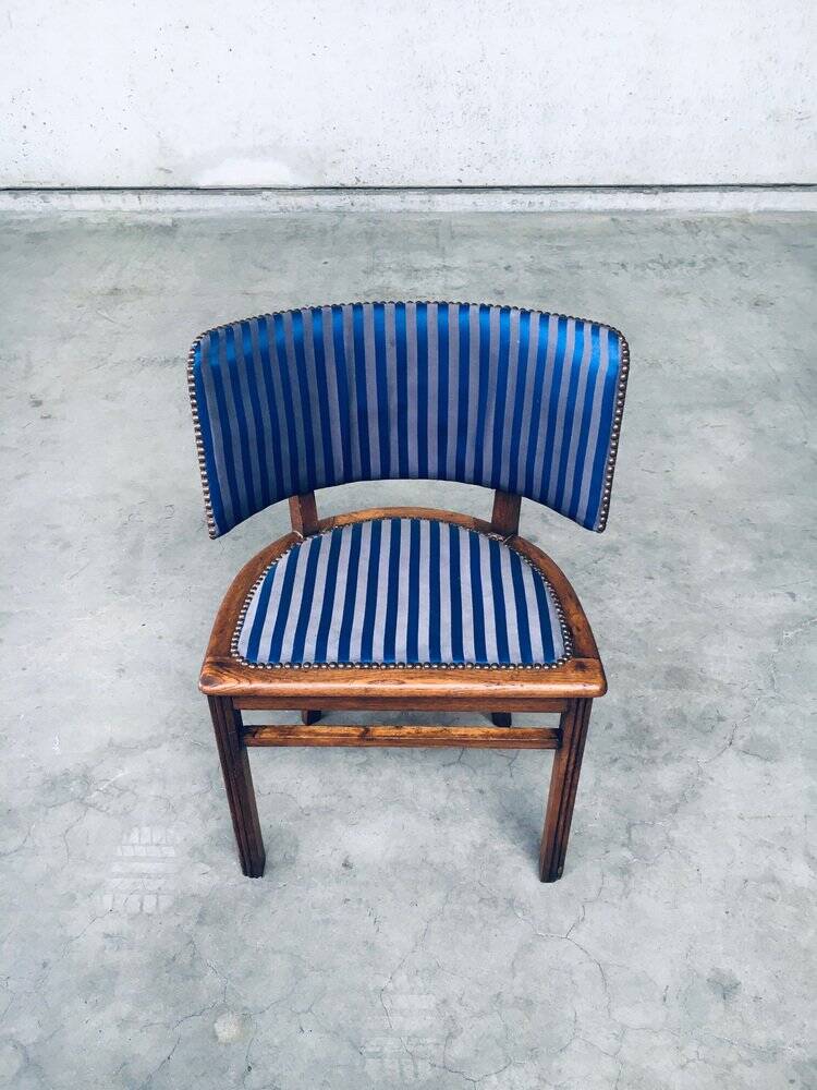 Set of Art Deco Curved Back Side Chairs, France, 1930s