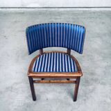 Set of Art Deco Curved Back Side Chairs, France, 1930s