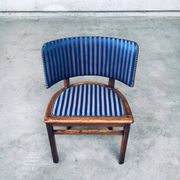 Set of Art Deco Curved Back Side Chairs, France, 1930s