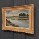 Oil on panel representing a pond 20th century