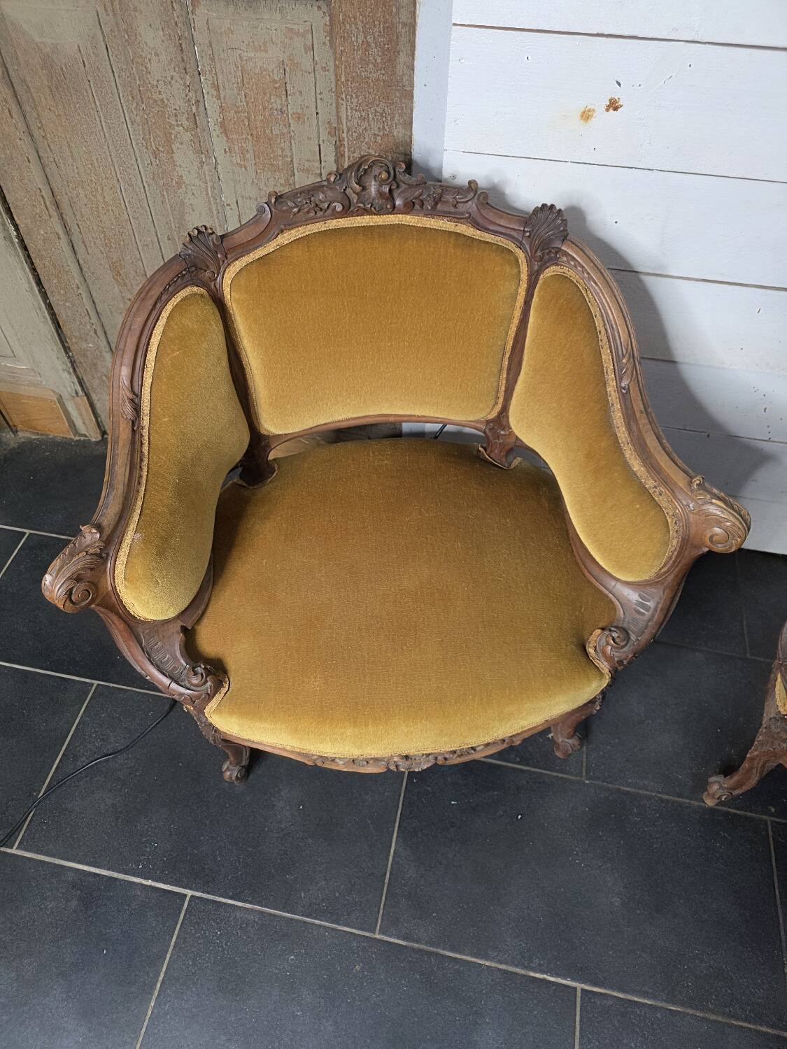 Paire de fauteuils marquise style Louis XV