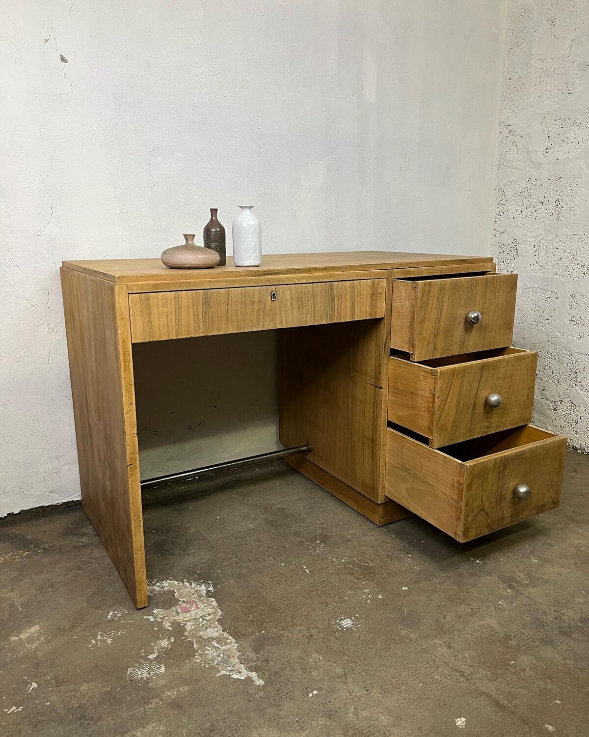 Bureau art déco 1930 placage de loupe