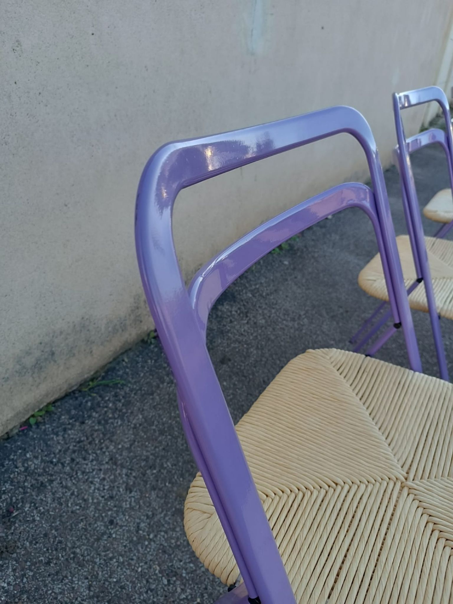 Set of 4 vintage Italian folding chairs by Giorgio Cattelan for Cidue, 1970s