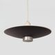 BLACK METAL PENDANT LAMP WITH DIFFUSER BY LOUIS KALFF FOR PHILIPS, 1950S