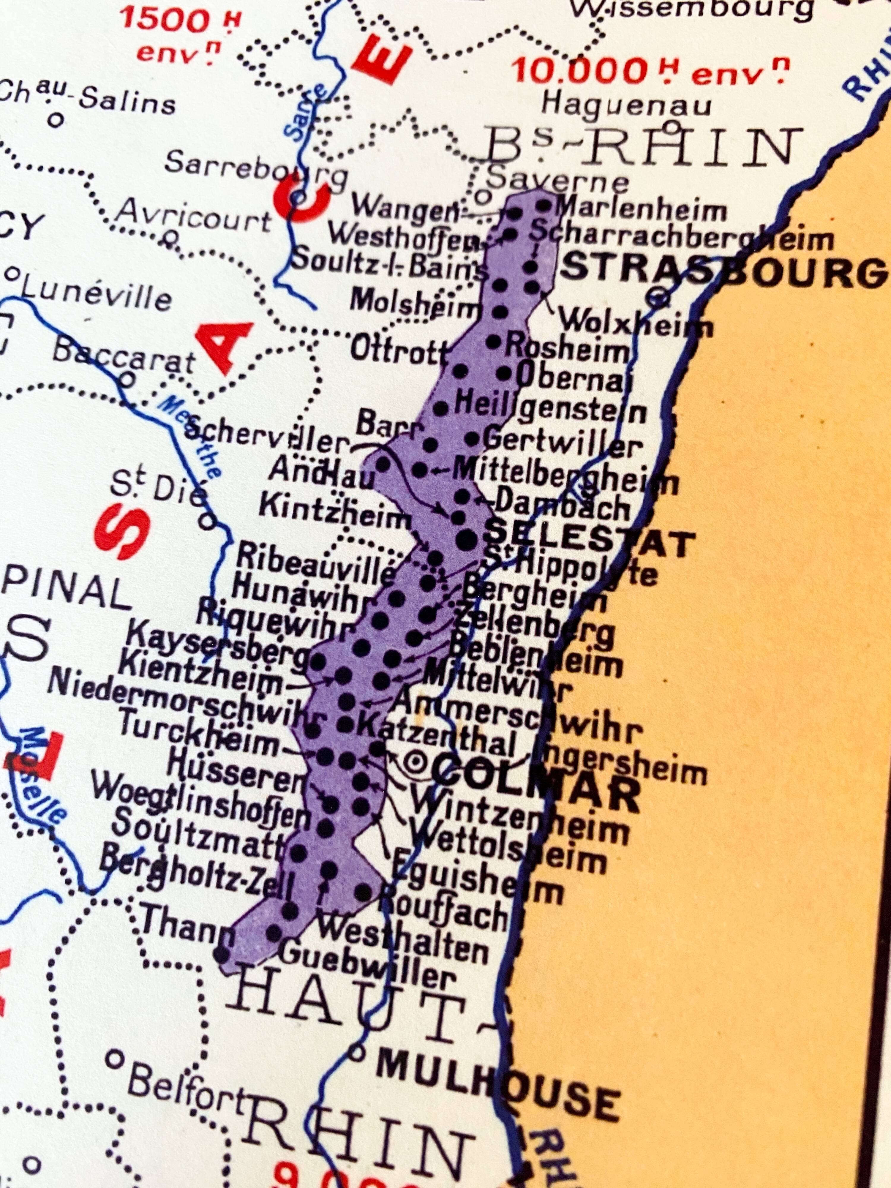 Carte de la France vinicole en 1949
