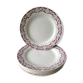 Set of 6 dinner plates ceramic Saint Amand 50s
