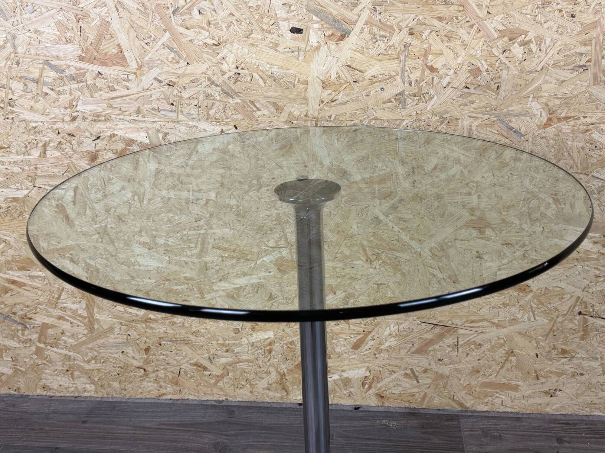 1970s 1980s Coffee Table Side Table in Chrome and Glass Space Age Design