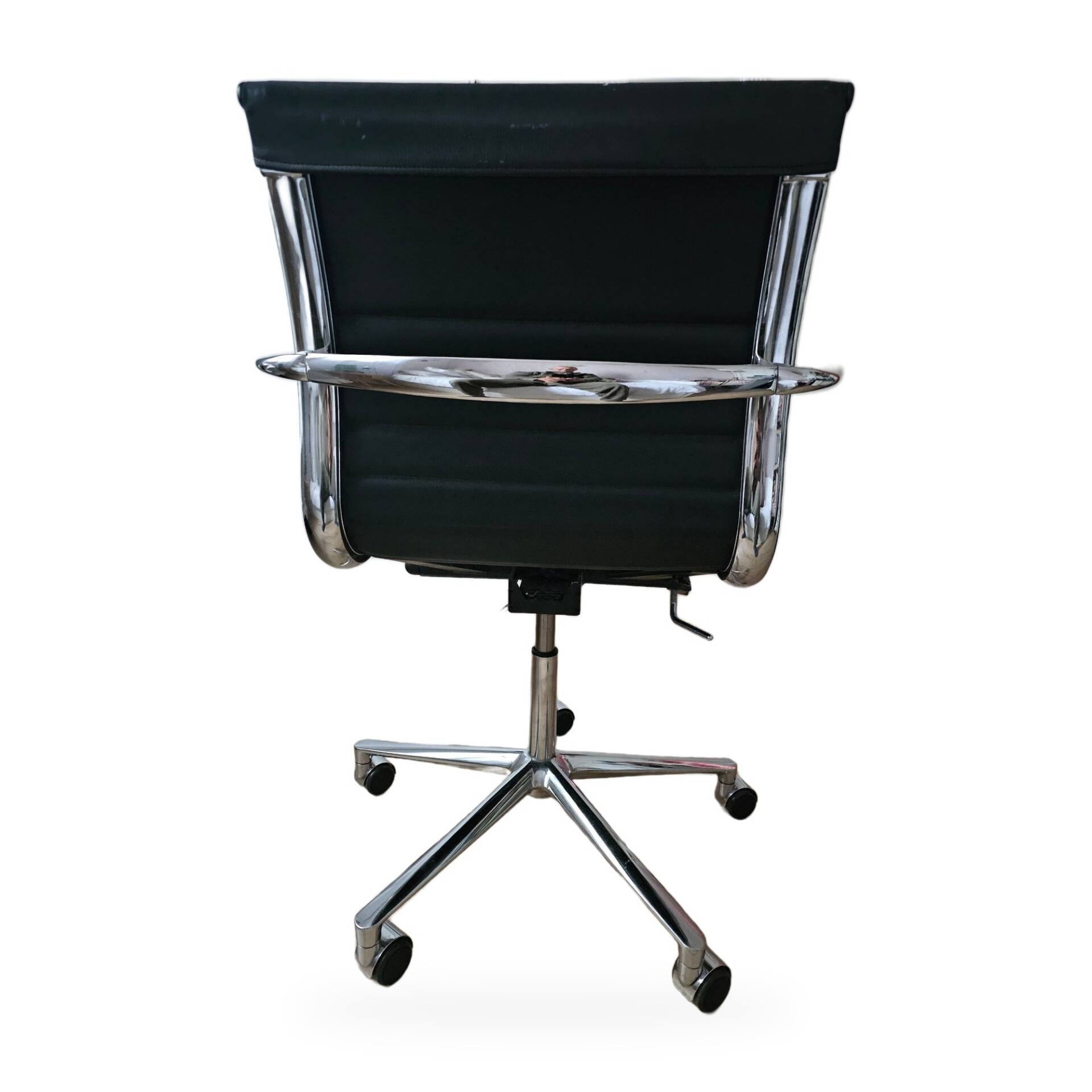 Eames Aluminium Group office chair, ICF edition, black leather, year