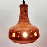 Fat Lava keramiek hanglamp, oranje tinten, jaren 50
