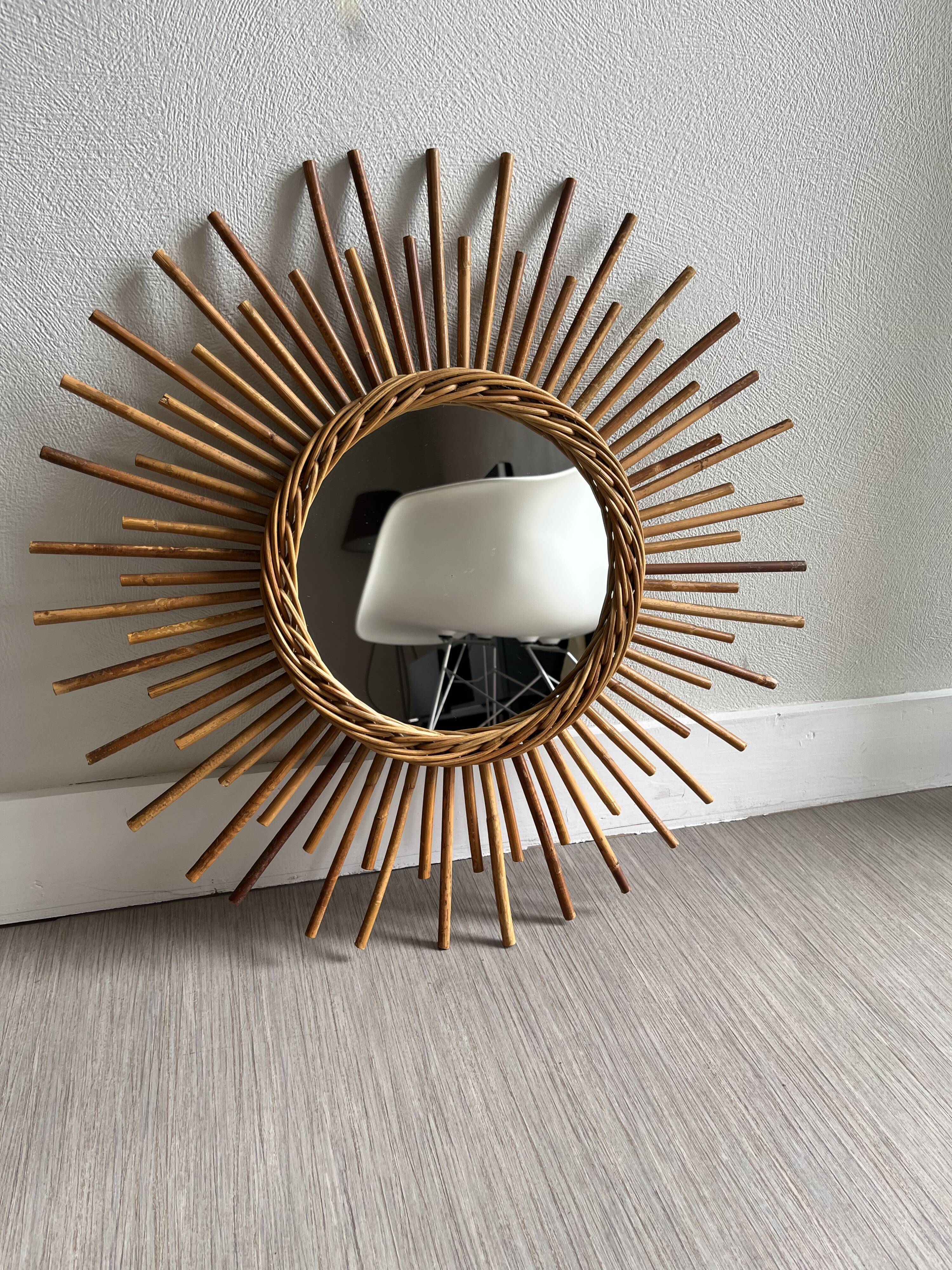 Rattan sun mirror