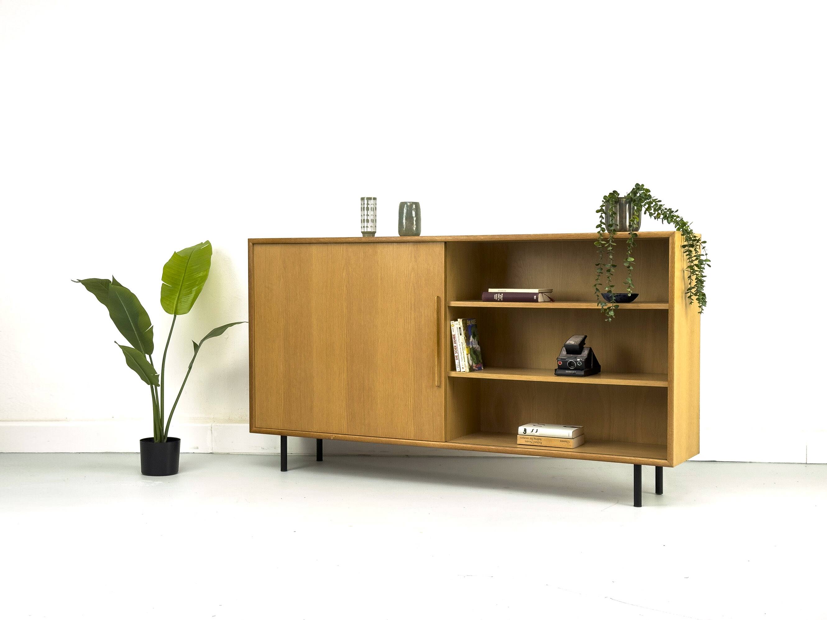 Oak Cabinet with One Sliding Door from WK Möbel, 1960s