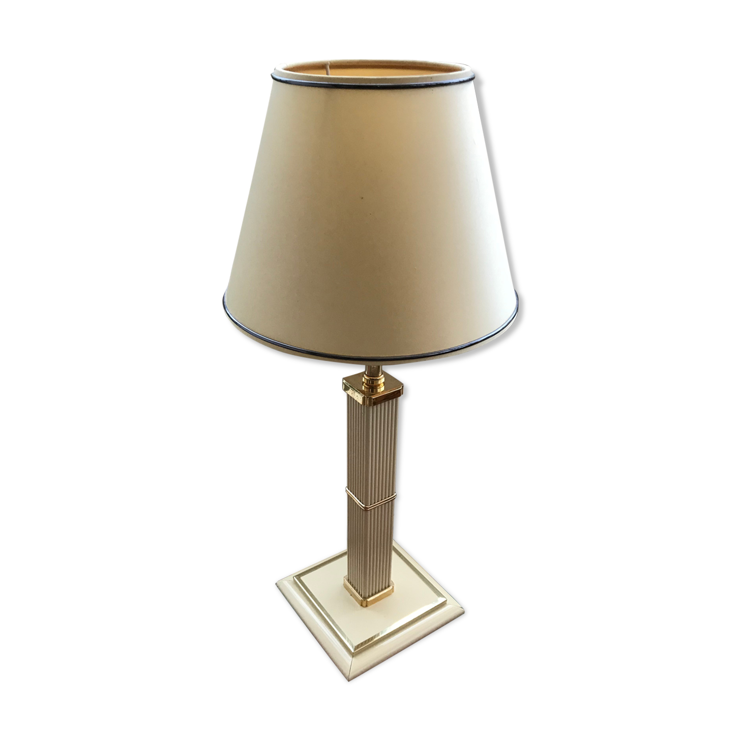 Table lamp by Robert de Schuytener ref2111 column - abat-day vintage cream