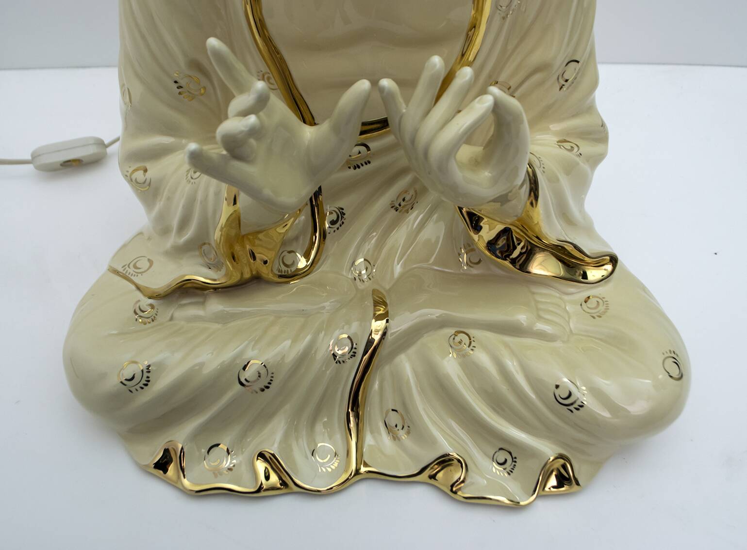 Mid-Century Modern Italian Porcelain Buddha Table Lamp by Zanotto, 1970s