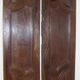Pair of antique solid walnut doors from the 18th century.