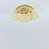 Mid-Century Amber Bubble Glass Wall Light or Flush Mount by Helena Tynell for Limburg, Germany, 1970