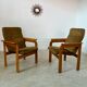 Set of 2 bridge armchairs from the 70s design Bruno Rey vintage solid beech