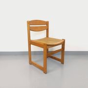 Vintage sleigh chair in beech wood and cane from the 70s and 80s