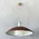 Vintage orange rust metal pendant light with opaline glass.