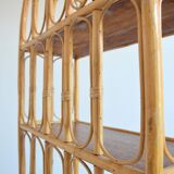 Library / Free-standing shelf in bamboo and rattan 1960s