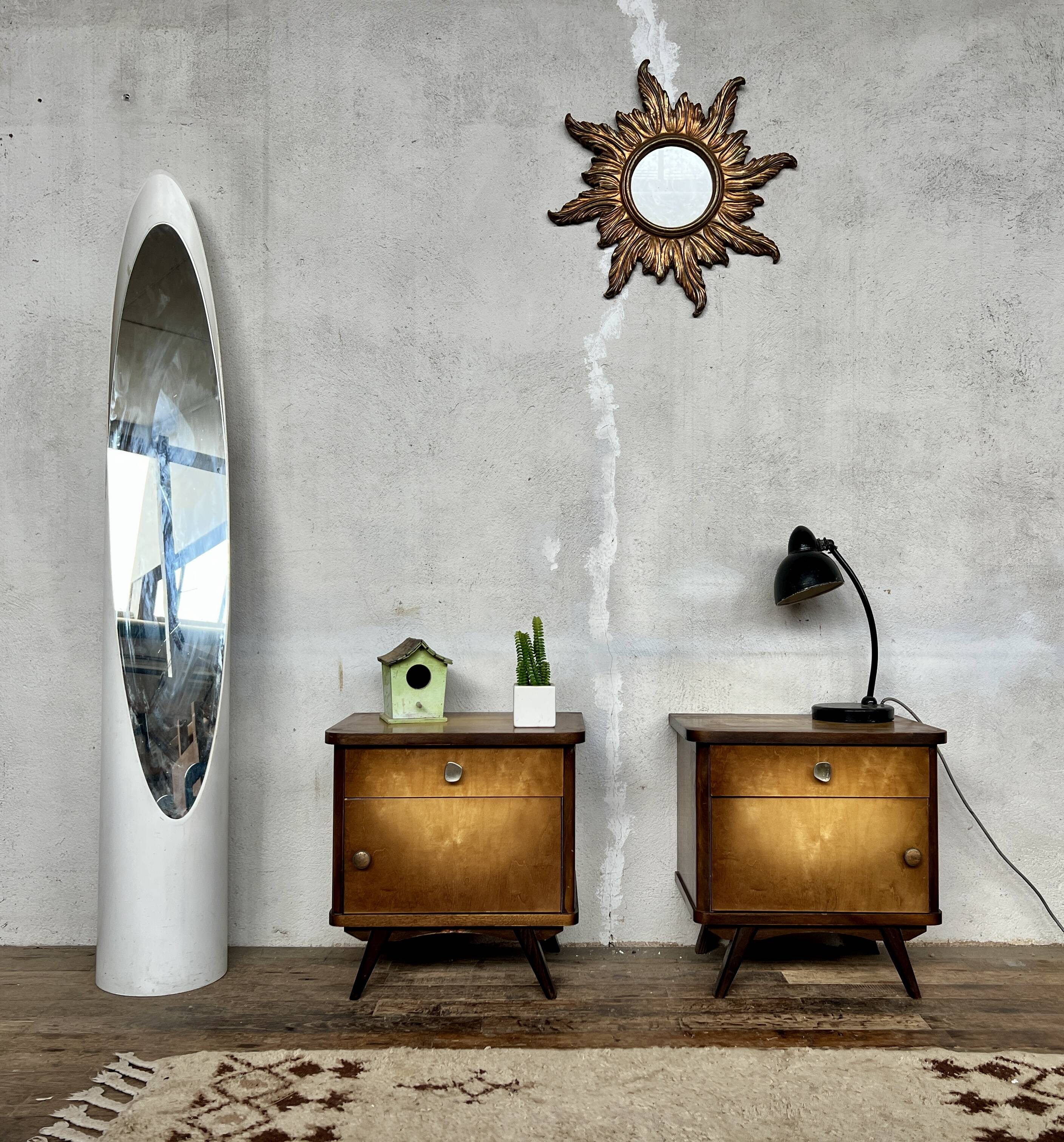 Paire de table de nuit chevet bout de canapé vintage