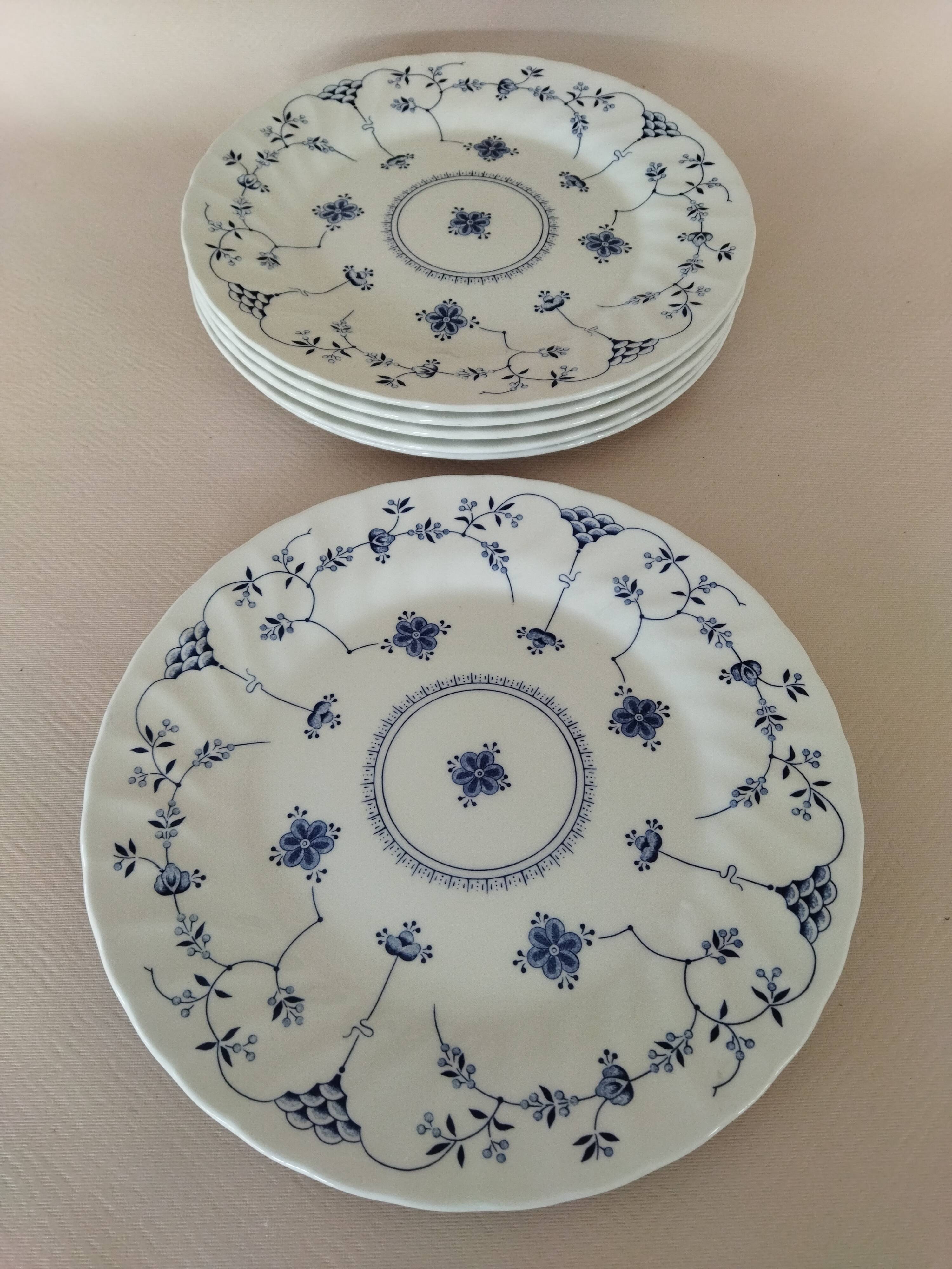 6 English dinner plates, Scandinavian decor