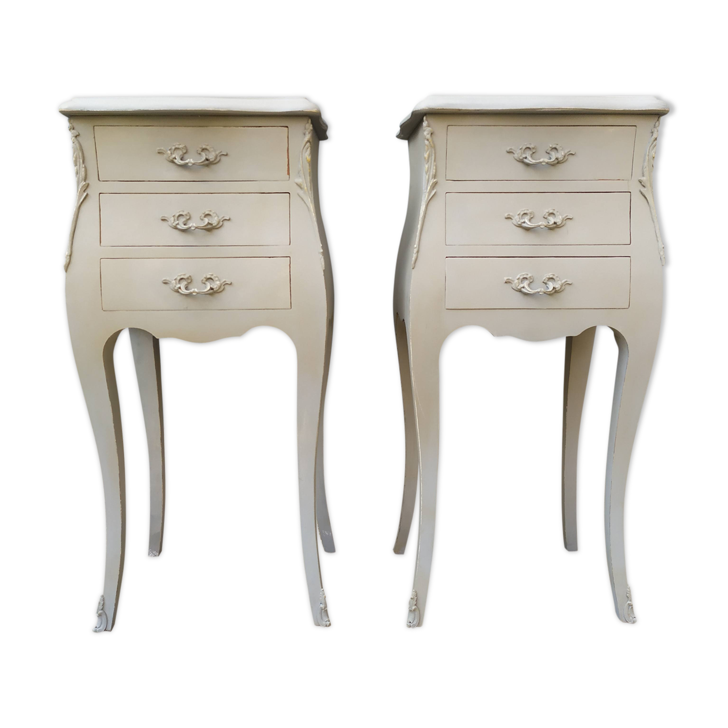 Pair of bedside Louis XV shabby style