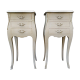 Pair of bedside Louis XV shabby style