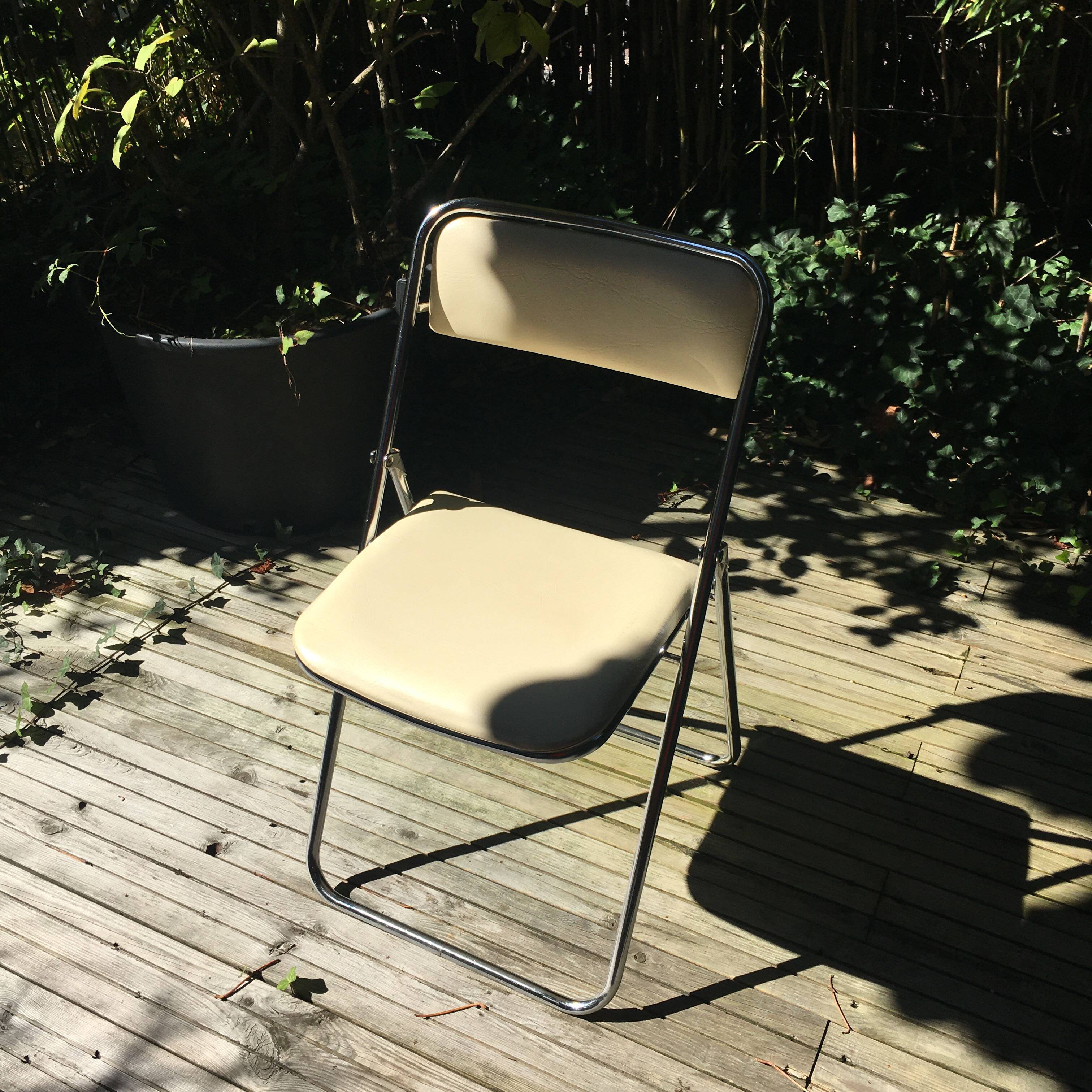 Set of 5 folding chairs 1970 chrome