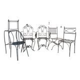 Ensemble de chaises en fer forgées artisanales