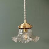 Suspension abat-jour vintage en verre